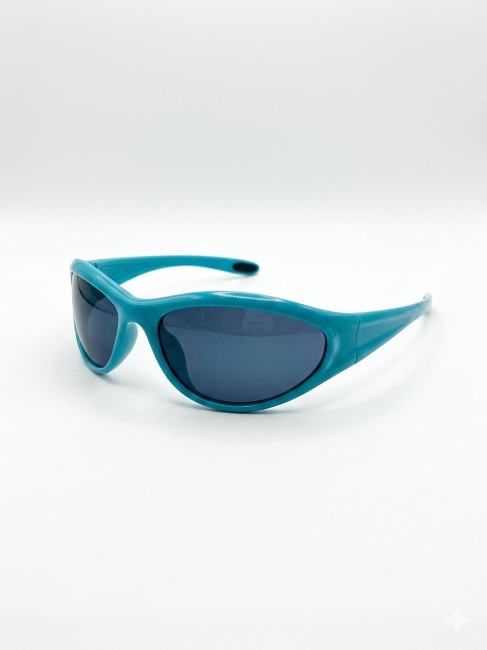 Men's Teal Wrap Sunglasses - Unbranded